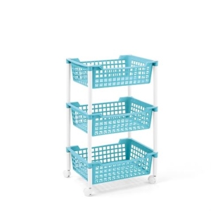 CARRO DE RUEDAS 3 BANDEJAS 40X30X65CM AZUL BLIM