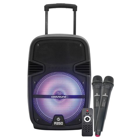 ALTAVOZ A350 AMPLIFICADO 12" 350W | BATERIA 4500 | 2 X MICROFONOS | 50W RMS