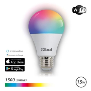 BOMBILLA LED SMART WIFI A65 E27 15W 1500LM RGB ELBAT