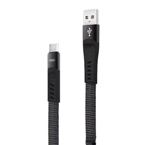 CABLE NB127 CARGA RAPIDA RESORTE USB - MICRO USB | 2.1A | 1 METRO |NEGRO XO