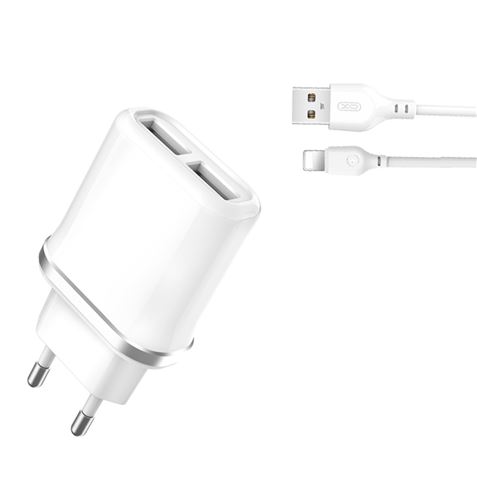 PACK CARGADOR CORRIENTE L52 2.1A + CABLE LIGHTNING XO