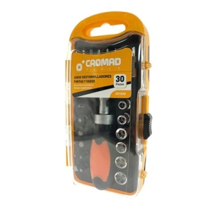 JUEGO 30 PIEZAS DESTORNILLADORES Y PUNTAS CROMAD