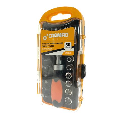 JUEGO 30 PIEZAS DESTORNILLADORES Y PUNTAS CROMAD
