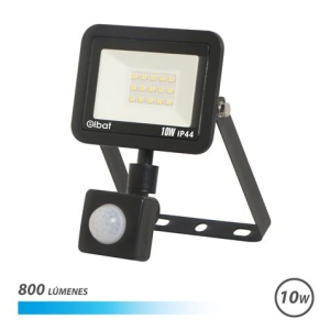 FOCO LED SERIE SLIM 10W CON SENSOR 6500K COLOR NEGRO ELBAT