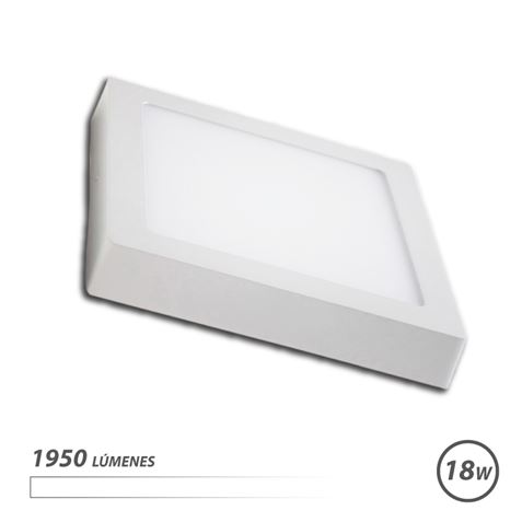 DOWNLIGHT CUADRADO SOBRE PARED LED 18W 1950LM LUZ BLANCA ELBAT