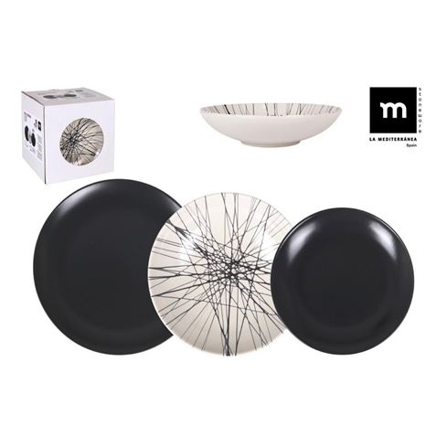 VAJILLA 18 PIEZAS NETZ MONACO IVORY BRILLO