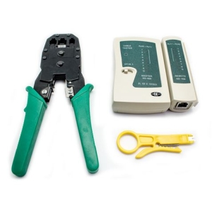 KIT CRIMPADORA+TESTER LAN+PELACABLES+100 BRIDAS BIWOND
