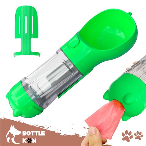 BOTELLA MULTIFUNCIÓN MASCOTAS BIWOND BOTTLE KAN VERDE - Imagen 2