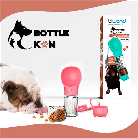 BOTELLA MULTIFUNCIÓN MASCOTAS BIWOND BOTTLE KAN VERDE - Imagen 3
