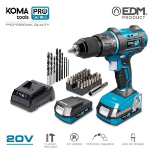 TALADRO PERCUTOR / ATORNILLADOR 20V | 2 BATERIAS 20V KOMA TOOLS PRO EDM