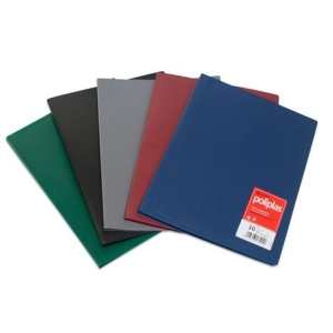 CARPETA DE 20 FUNDAS INTERIORES A4 POLIPLAS SEMI-RÍGIDO NEGRO