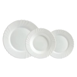 VAJILLA DE 18 PIEZAS EBRO BLANCA BORMIOLI