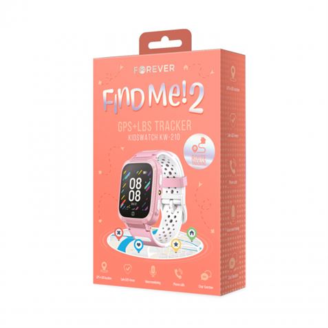 SMARTWATCH PARA NIÑOS GPS ROSA FIND ME 2 KW-210 FOREVER - Imagen 2