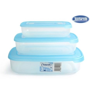 SET 3 TUPPER RECTANGULARES FAMILY AZUL TONTARELLI