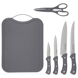 SET TABLA DE CORTAR + 4 CUCHILLOS + TIJERA COCINA