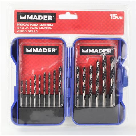 JUEGO 15 PCS BROCAS PARA MADERA MADER
