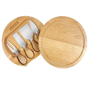 SET DE TABLA Y CUCHILLOS PARA QUESO | DIAMETRO 20C, | 4 CUCHILLOS INOX