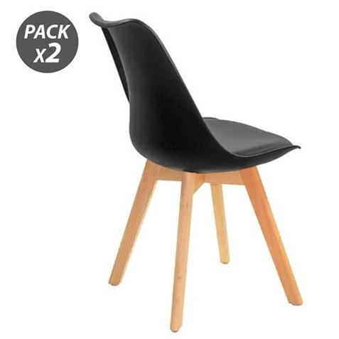 PACK 2 SILLAS DESIGN D200 NEGRAS MUVIP - Imagen 2