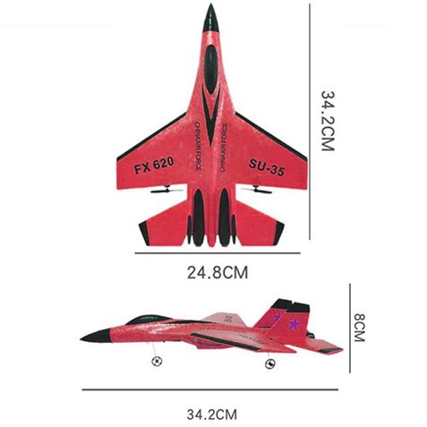 AVION PLANEADOR CONTROL REMOTO ROJO - Imagen 2