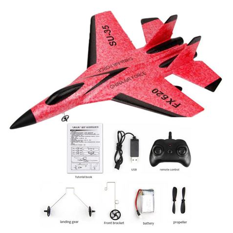 AVION PLANEADOR CONTROL REMOTO ROJO - Imagen 3