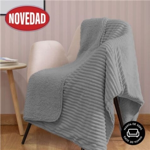 MANTA SEDALINA SHERPA PARIS GRIS 120X150 HBS