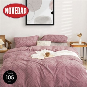 COLCHA DE CAMA ROMBOS ROSA 200X265CM RELLENO 90GR/M2 HBS