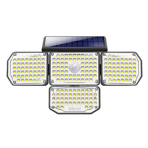 FOCO SOLAR CUÁDRUPLE CON SENSOR 430LM ELBAT - Imagen 2