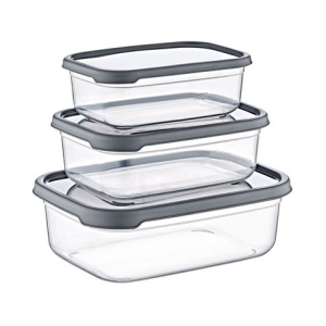 SET 3 TUPPER RECTANGULARES GRIS 350-650-1200ML
