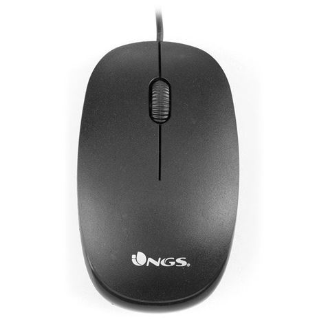 RATON CON CABLE FLAME OPTICO USB NEGRO NGS - Imagen 2