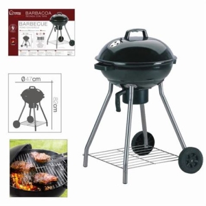 BARBACOA CARBON REDONDA CON TAPA 47XH82CM