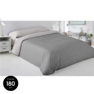 COLCHA NORDICA 260X240CM 50% ALGODON GRIS LISA HBS
