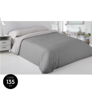 COLCHA NORDICA 220X220CM 50% ALGODON GRIS LISA HBS
