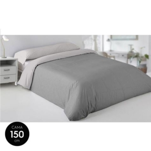 COLCHA NORDICA 240X220CM 50% ALGODON GRIS LISA HBS