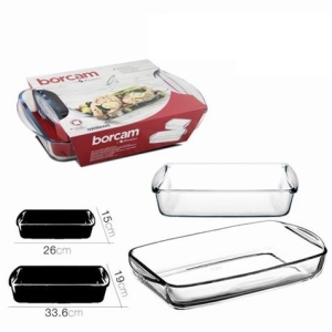 PACK 2 BANDEJAS HORNO RECTANGULAR CRISTAL BORCAM PASABAHCE