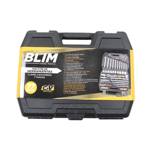 MALETIN HERRAMIENTAS C.V. 77 PCS 1/2 Y 1/4" BLIM - Imagen 2