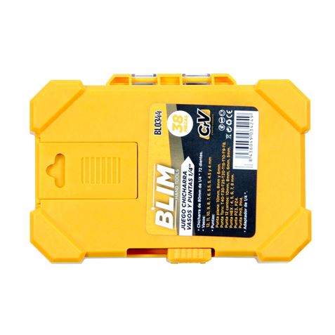 JUEGO CHICHARRA, VASOS Y PUNTAS 1/4" 38PCS CRV BLIM - Imagen 2