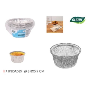 SET 7 BANDEJAS ALUMINIO REDONDAS FLANERAS ALGON