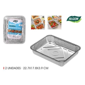 SET 2 BANDEJAS ALUMINIO RECTANGULARES ALGON