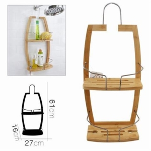 ESTANTERIA DE DUCHA COLGADOR BAMBU DOS ALTURAS
