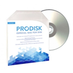 Paquete 100 sobres plasticos para CD / DVD Prodisk