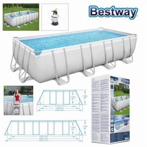 PISCINA RECTANGULAR + BOMBA Y FILTRO 488X244X122CM BESTWAY