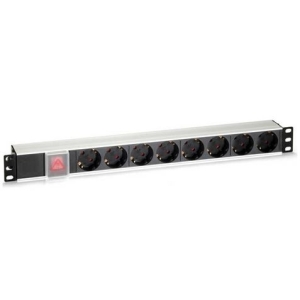 REGLETA PDU RACK 19" 8 TOMAS + INTERRUPTOR ALUMINIO CROMAD