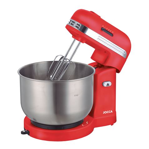 BATIDORA AMASADORA CON BOWL 3.5L 350W ACERO INOX ROJA JOCCA - Imagen 2