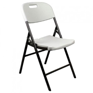 SILLA PLEGABLE CON ASA BLANCA 47X58X87CM