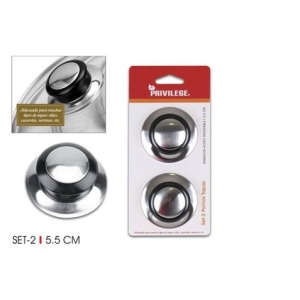 SET DOS POMOS CROMADOS PARA TAPAS SARTEN 5.5CM