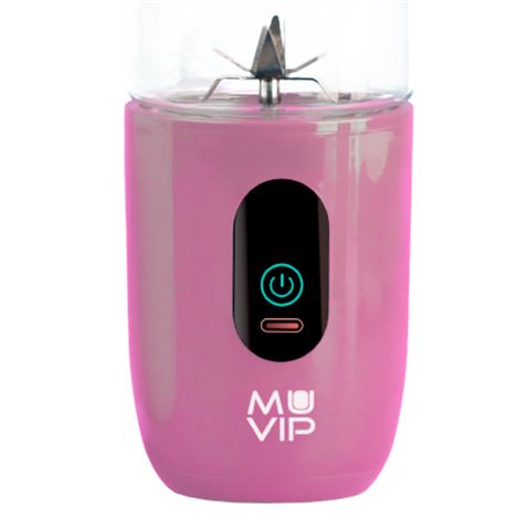 BATIDORA DE VASO PORTÁTIL RECARGABLE COLOR DESIGN 460ML ROSA MUVIP - Imagen 2
