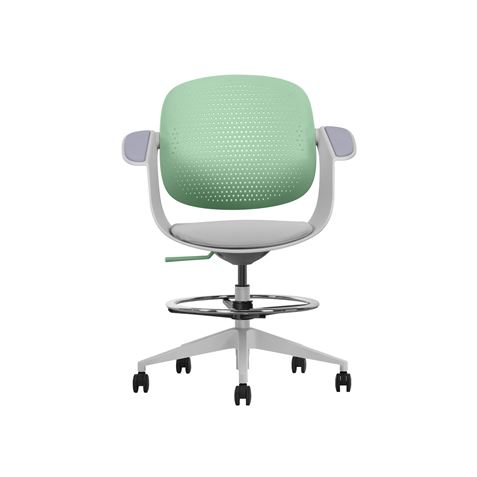 SILLA / TABURETE DE OFICINA TOP WORK VERDE CROMAD - Imagen 2