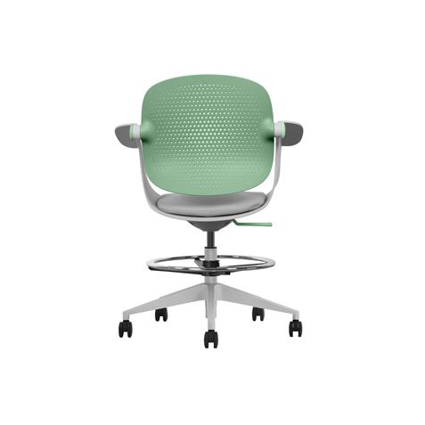 SILLA / TABURETE DE OFICINA TOP WORK VERDE CROMAD - Imagen 4
