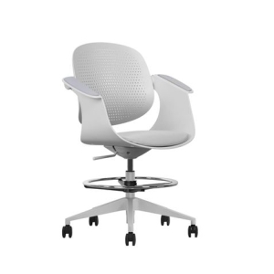 SILLA / TABURETE DE OFICINA TOP WORK GRIS CLARO CROMAD