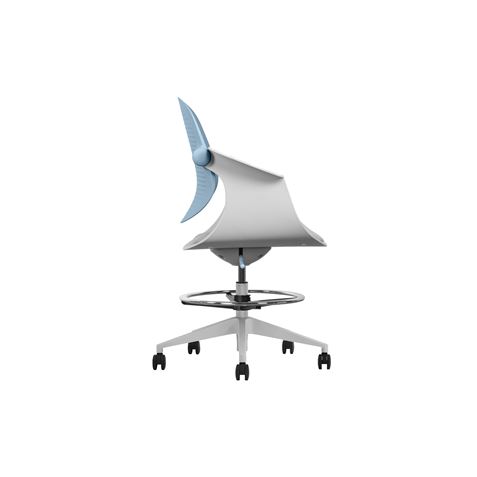 SILLA / TABURETE DE OFICINA TOP WORK AZUL CROMAD - Imagen 4